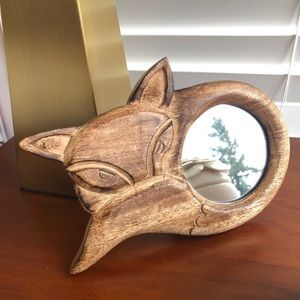 Boho Fox mango wood mirror.  Sustainably made.